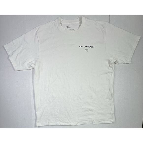 White Cross Other - GREY/VEN Body Language T-Shirt Men's Large White Minimalist Made in USA
